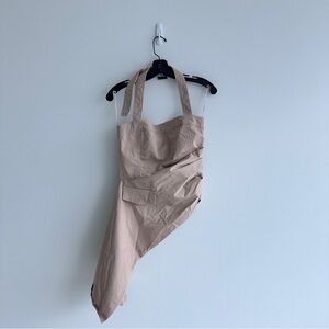 Zara Tan Asymmetrical Top